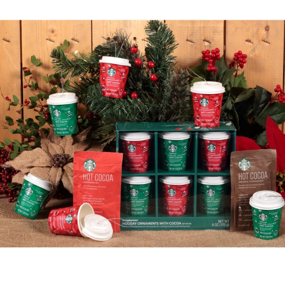 Starbucks Holiday Ornaments with Cocoa set of six